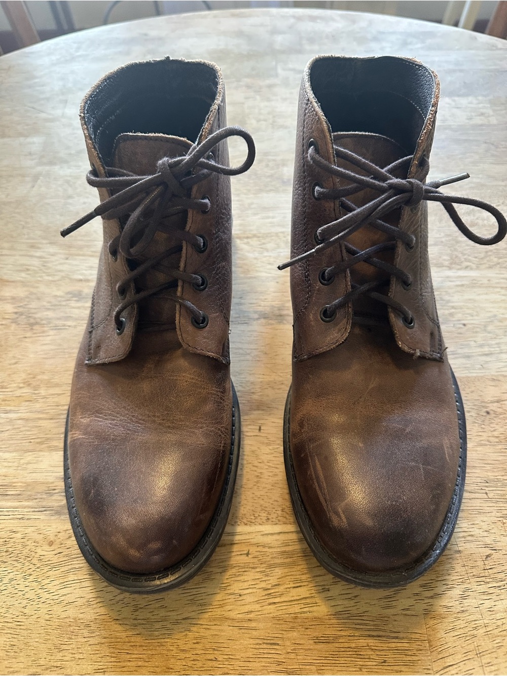 Men's Roan Brown Leather Lace-Up Boots